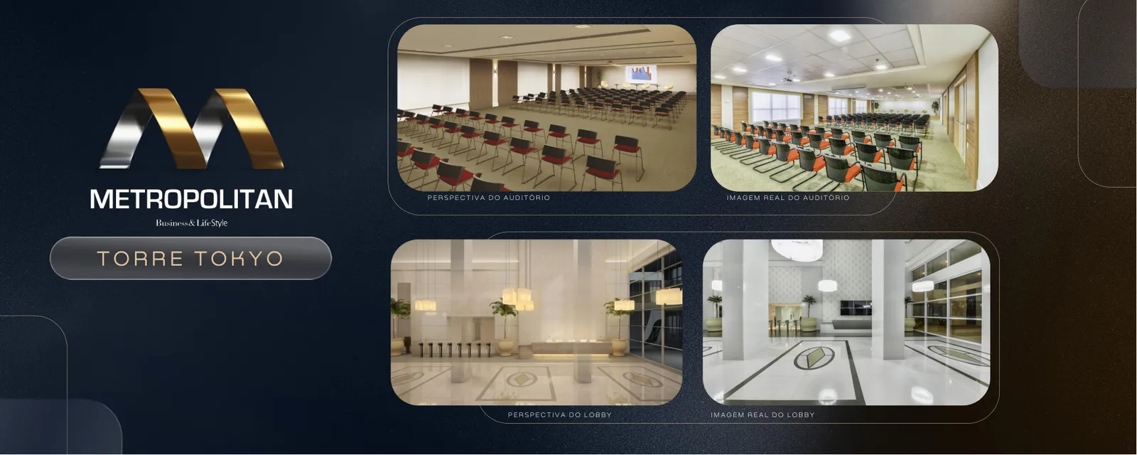 Torre Tokyo: perspectiva do lançamento ao lado da foto real entregue